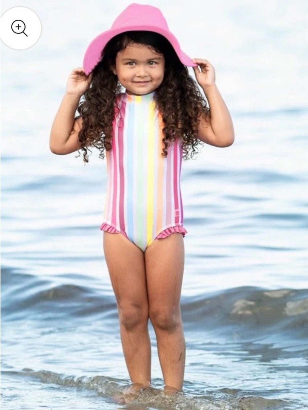 Rainbow Dream Stripe Flutter One Piece Swimsuit 3T